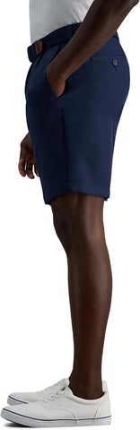 Haggar Men's Cool 18 Pro Straight Fit Pleated Front 4-Way Stretch Expandable Waist Golf Performance Short