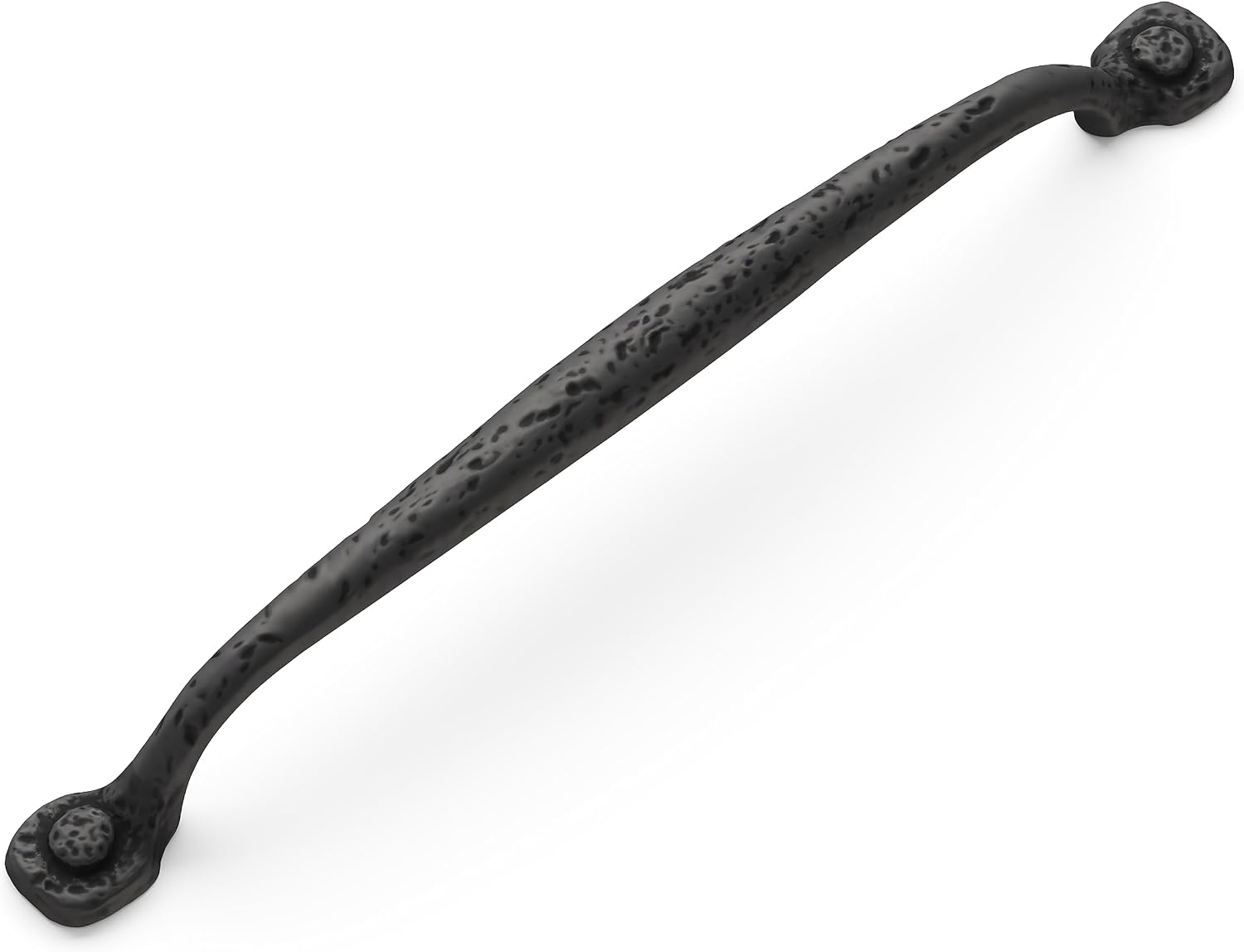 Hickory Hardware 1 Pack Solid Core Kitchen Cabinet Pulls, Luxury Cabinet Handles, Hardware for Doors & Dresser Drawers, 8-13/16 Inch (224mm) Hole Center, Black Iron, Refined Rustic Collection