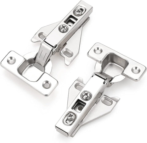Probrico Soft Opening Kitchen Cabinet Hinges 10 Pair (20 Pack), Brushed Satin Nickel Face Frame Mounting Concealed Hinges for Kitchen Cupboard Hardware, with Mounting Screws