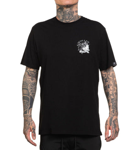 Sullen Men's Sink or Swim Shark Week Capsule Tattoo Lifestyle Graphic Premium Short Sleeve Tee, X-Large, Jet Black