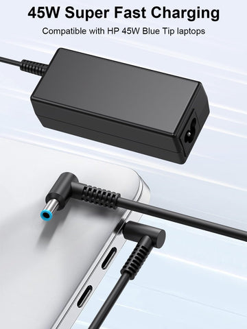 45W 19.5V 2.31A for HP Laptop Charger Blue Tip,HP Pavilion x360 11 13 15, Zbook 14u G4 G5 15u 15 G3, Notebook 15,HP Stream 13 11 14 AC Adapter with Power Cord