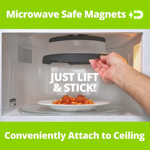 HOVER COVER Magnetic Microwave Splatter Cover - 10" Collapsible - Graphite