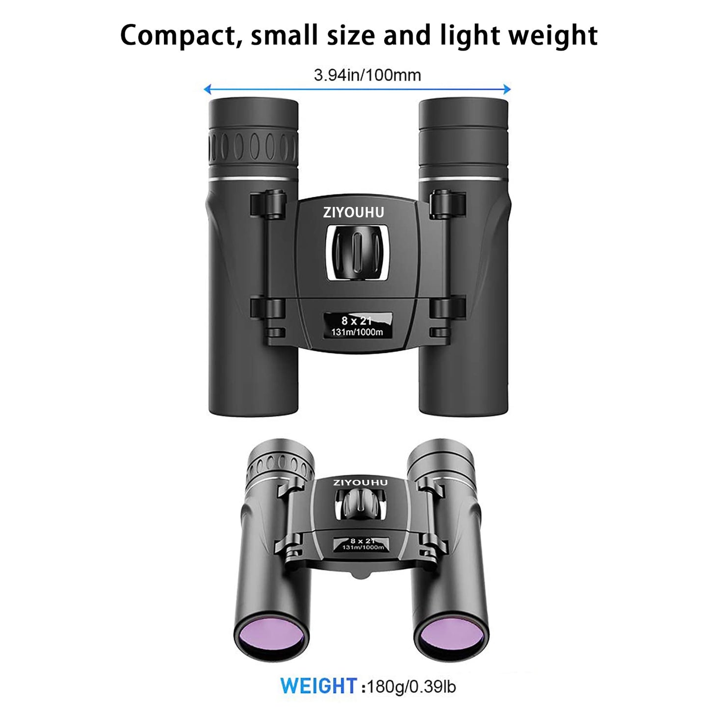 ZIYOUHU Binoculars Small Compact Light Binoculars, Suitable for Adults and Children Bird Watching Travel Sightseeing, Waterproof Lightweight Small Binoculars, with Clear Low-Light Vision