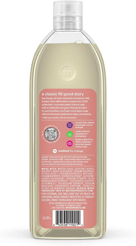Method Premium Gel Hand Soap Refill, Vanilla + Raspberry, Recyclable Bottle, 34 fl oz (Pack of 4) (Packaging May Vary) | Refills Up to 3X, Hydrates and Softens Skin, Designed for Gentle Everyday Cleansing