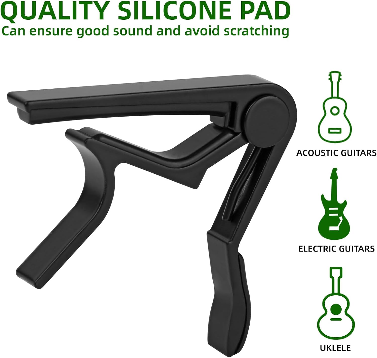 Guitar Capo for Acoustic and Electric Guitar 6 String, Premium ukulele Capos, Clip Capo, Clamp Capos, Black