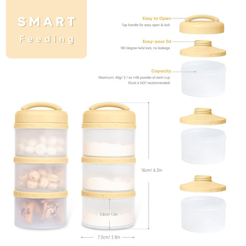 Termichy Stackable Formula Dispenser Portable: Milk Powder Container to go