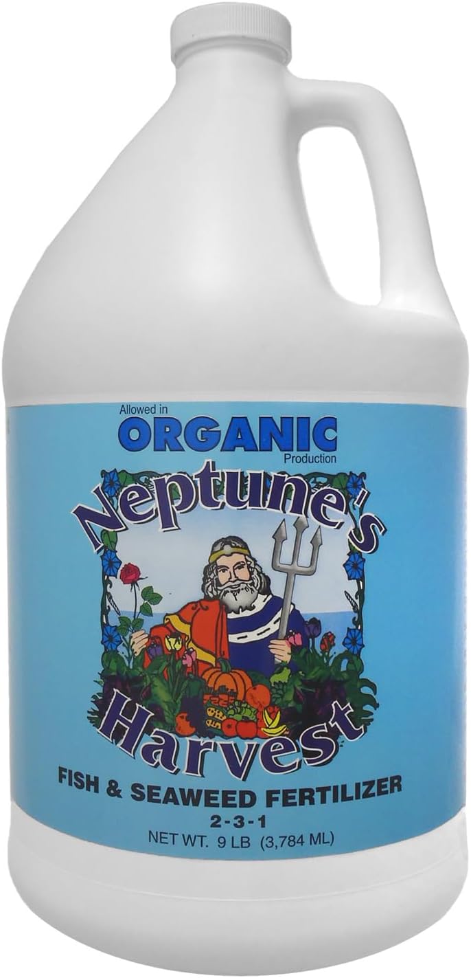Neptune's Harvest Fish & Seaweed Liquid Fertilizer (2-3-1) - 1 Gallon Bottle - Plant Food for Garden - Indoor & Outdoor Organic Plant Fertilizer for Vegetables, Flowers, Fruit, and Lawns