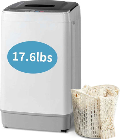 Winado Full Automatic Washing Machine, 17.6Lbs Top Load Portable Washer with Drain Pump, 10 Wash Programs 8 Water Level Washing and Dryer Combo, 2 in 1 Washer and Dryer for Apartments, RV, Camping