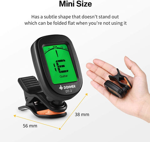 Donner Guitar Tuner Clip on-Accurate Chromatic,Acoustic Guitar Bass Violin Ukulele Tuner DT-2