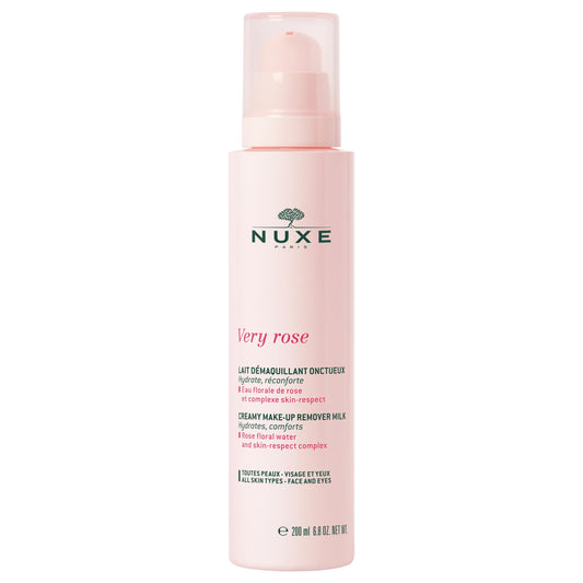 NUXE Very Rose Make-Up Removing Milk 6.8 - Vegan, Moisturizing & Comforting Cleanser for Face and Eyes, 6.8 oz