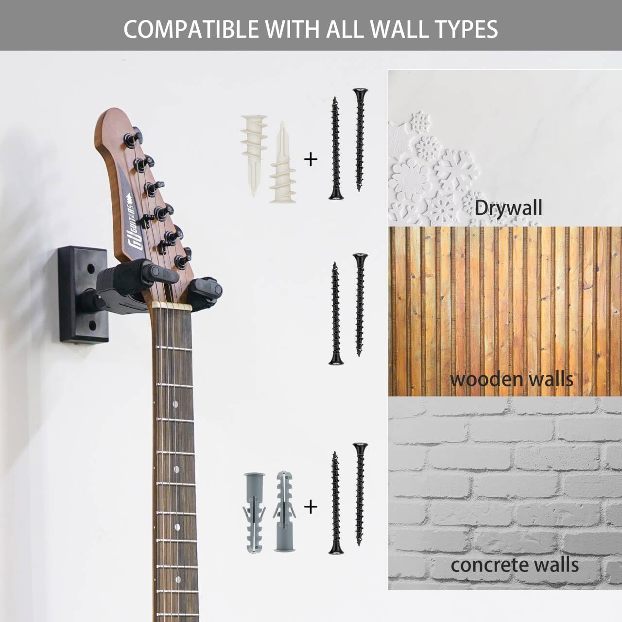 Sondery Wall Mount Hanger Auto Lock Adjustable for Guitar Bass Mandolin