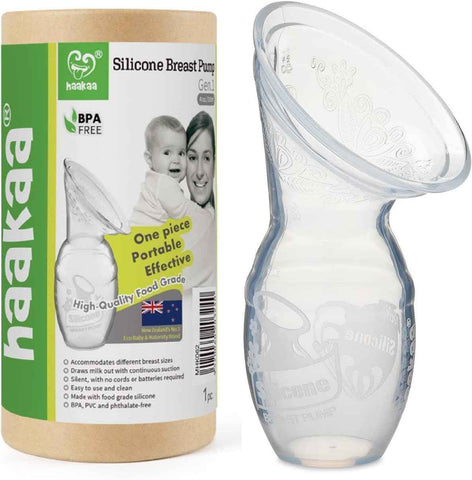 Haakaa Silicone Breastfeeding Manual Breast Pump Milk Pump 100% Food Grade Silicone BPA PVC and Phthalate Free | 4 oz Capacity