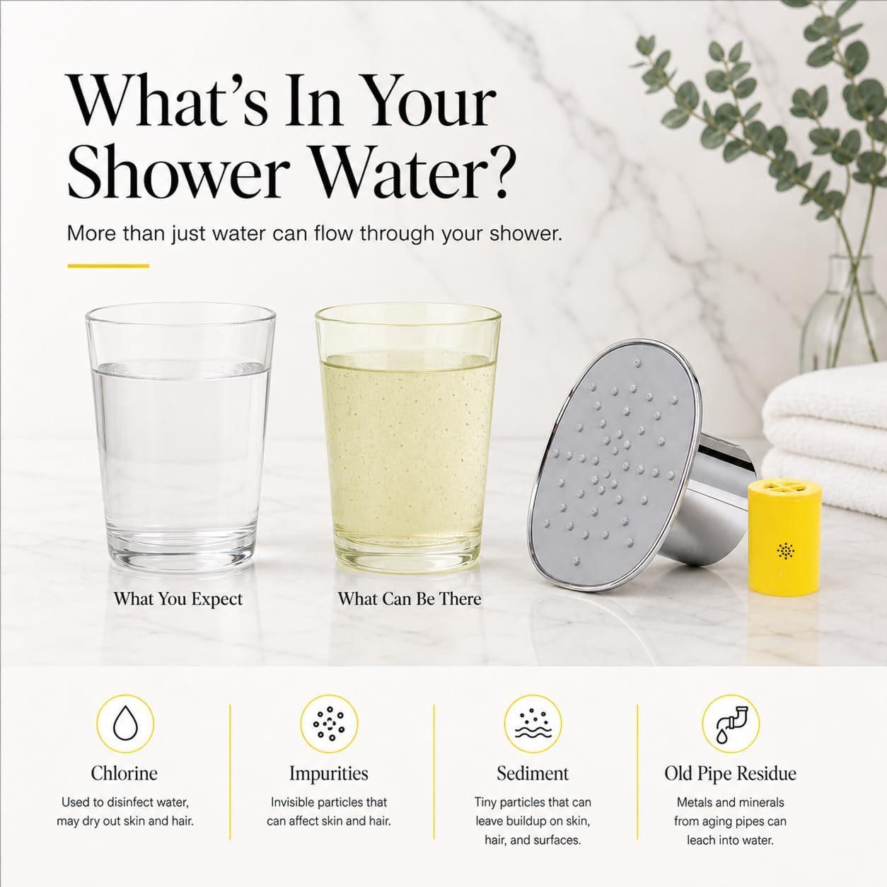Afina Filtered Shower Head, High Pressure Rainfall (Chrome)