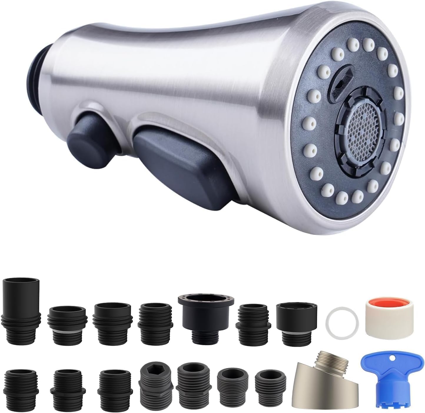 Hibbent Pull Down Spray Head for Kitchen Faucet, 3-Function Sink Nozzle