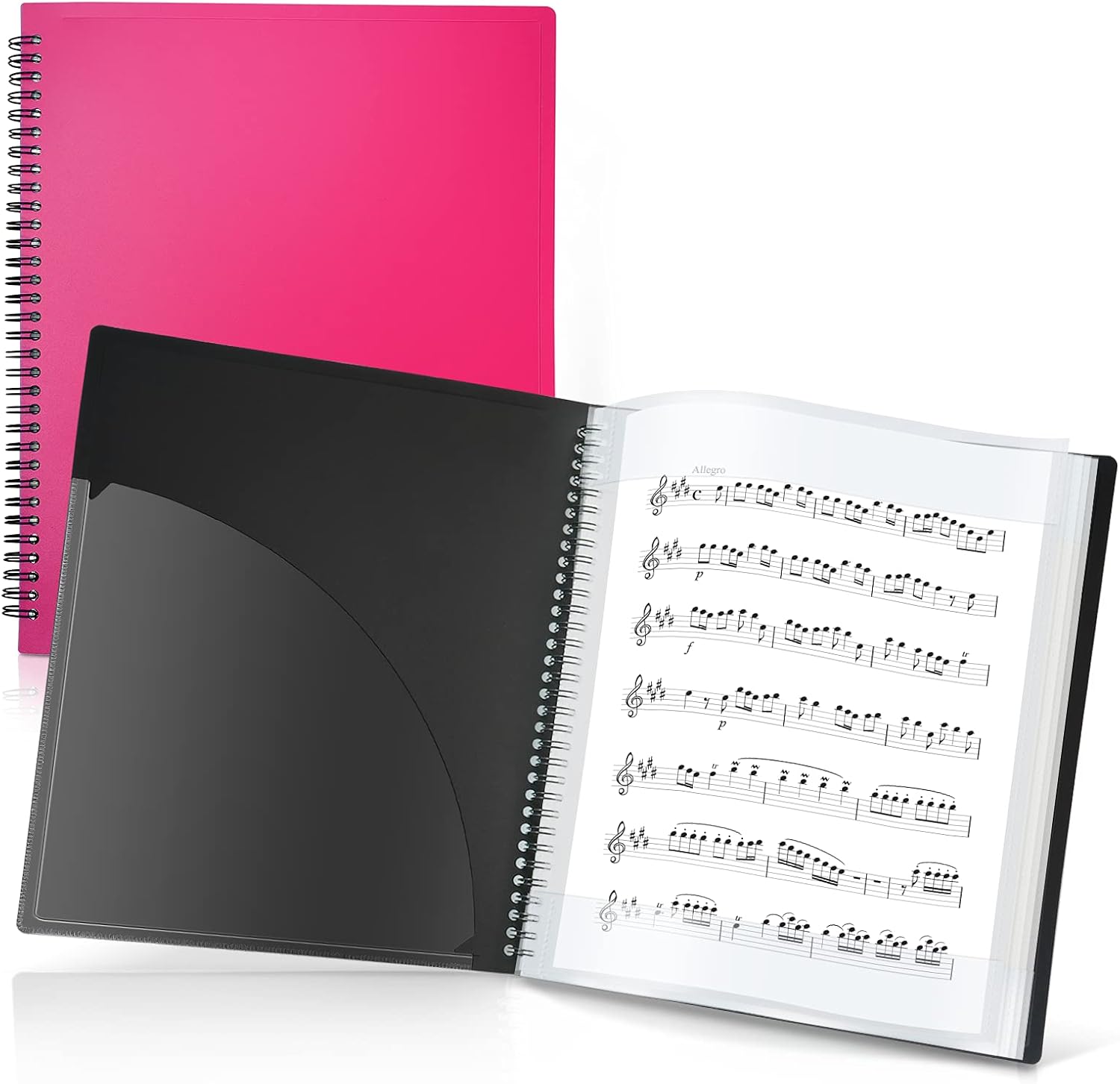 CRANBURY Sheet Music Folder 8.5x11, Dual-Use Music Binder, Pink