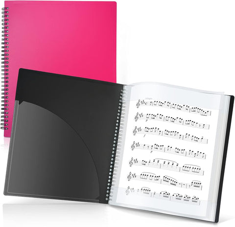 CRANBURY Sheet Music Folder 8.5x11, Dual-Use Music Binder, Pink