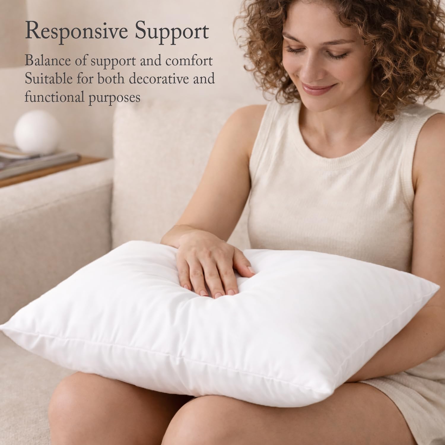 puredown® 14x24 Feather Down Pillow Inserts, Lumbar Pillow Insert Set of 2