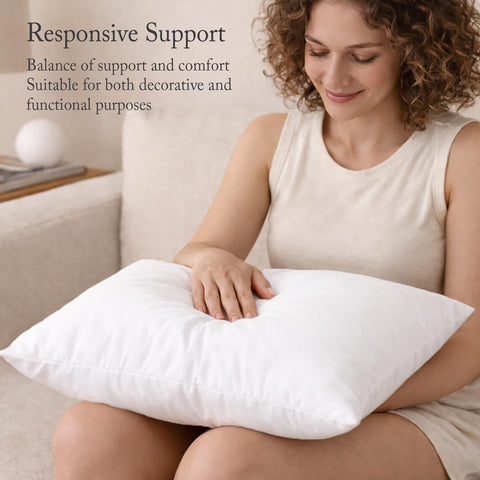 puredown® 14x24 Feather Down Pillow Inserts, Lumbar Pillow Insert Set of 2