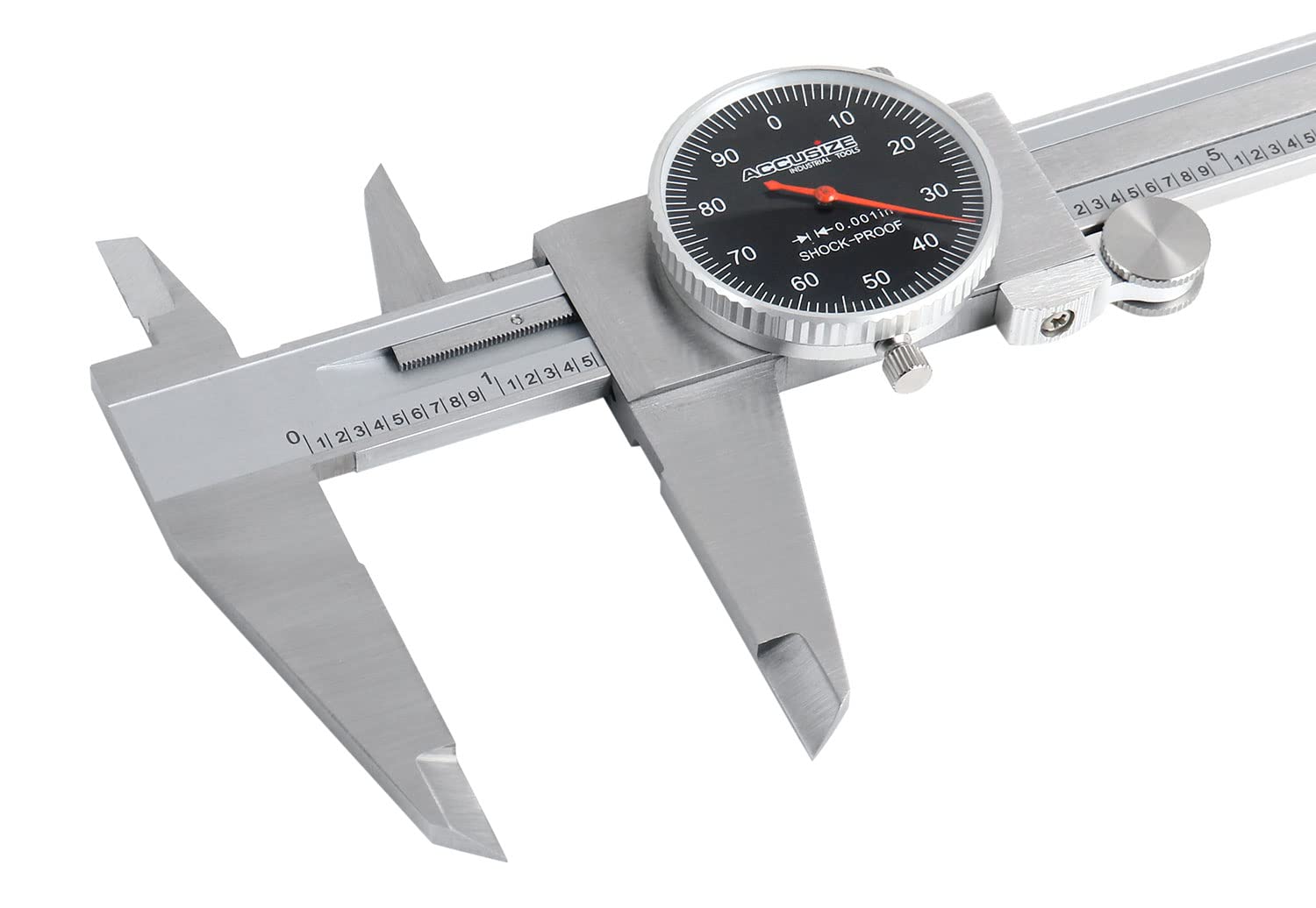 Accusize Black Face Red Needle Dial Caliper 0-12 in, P920-B212
