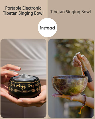 NDLT Portable Electronic Tibetan Singing Bowl, 8 Chakra Modes with 8 Chakra Cycle Play Mode, Auto/Manual Mode, Vibration & Built-in Timer, USB-C Rechargeable Meditation Device