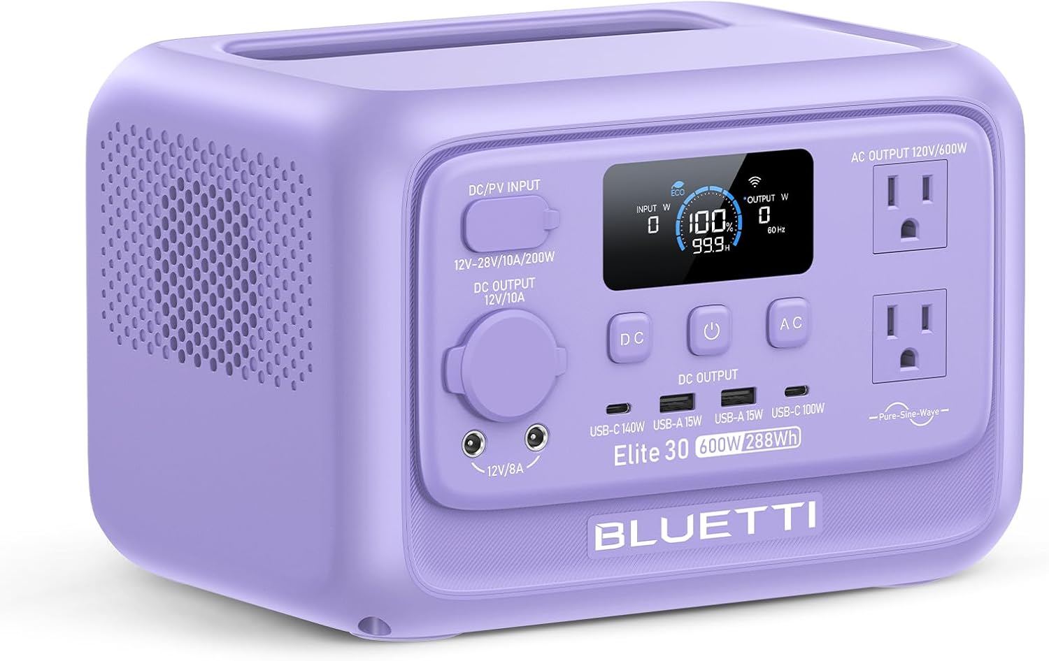 BLUETTI Elite 30 V2 Portable Power Station 288Wh 600W LFP Solar Generator