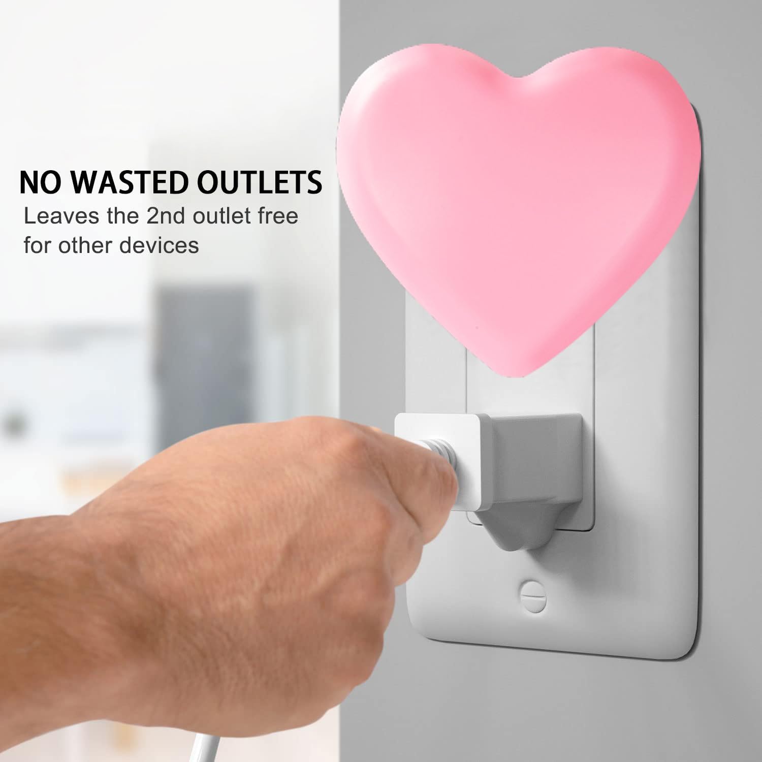 INZU Night Lights Plug into Wall, LED Night Light for Kids, Cute Nightlight with Auto Dusk to Dawn Sensor, LED Nightlight with Soft Warm Light for Bedroom, Nursery, Bathroom, Hallway (4Pack Pink)