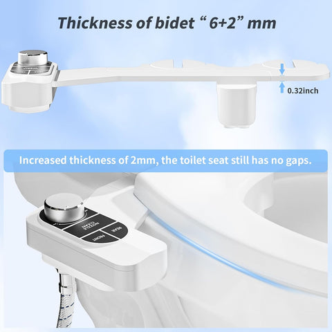 SAMODRA Non-Electric Bidet Attachment for Toilet – Self-Cleaning Dual Nozzle (Frontal & Rear Wash), Adjustable Water Pressure, Fits Most Toilets, Easy Installation (Classic Black/Silver)