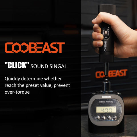coobeast 13Pcs Preset 1/4” Drive Torque Screwdriver with S2 Bits