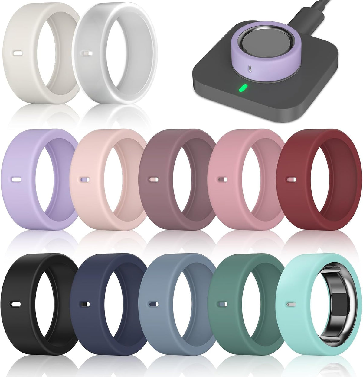 12 Pack Ring Cover Compatible with Oura Ring Gen 4/4 Ceramic/Gen 3