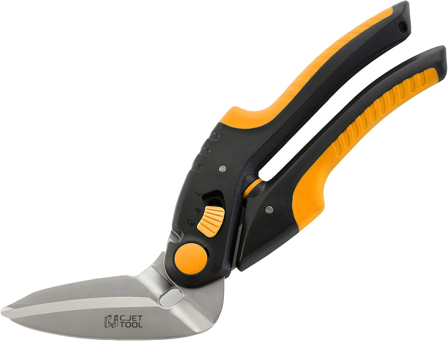 C.JET TOOL 10" Heavy Duty Scissors - Carpet Cutter, Industrial Multipurpose Tool for Cardboard, Leather, Pruning, Gardening - Professional Soft Grip Stainless Steel (Orange)