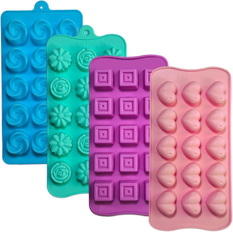 2Pcs Dinosaur Silicone Candy Molds - 8-Cavity Gummy Dinosaur Molds Shaped with T-rex, Stegosaurus, Triceratops, Brontosaurus, Non-stick and Bpa Free for Chocolate, Soaps, Crayons, Ice Cubes