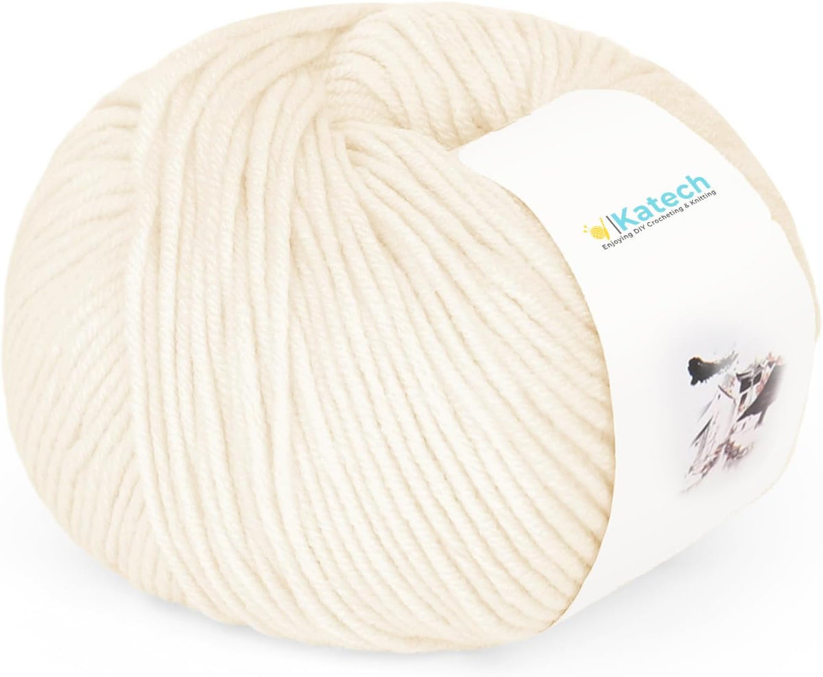 Katech Cotton Acrylic Blend Yarn for Crocheting-Crochet Yarn Set (Beige