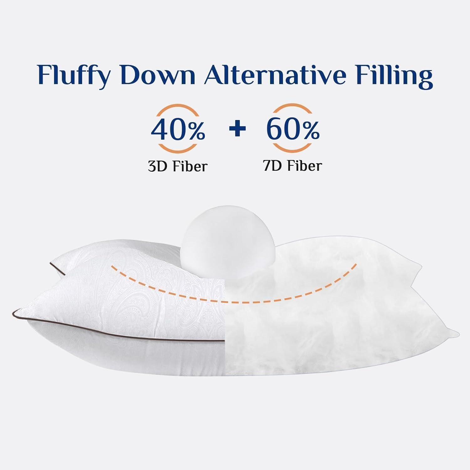 JOLLYVOGUE Pillows Queen Size Set of 4, Cooling and Firm Pillows with Oeko-Tex Certified Down Alternative Filling for Side, Back, and Stomach Sleepers, Hotel Collection