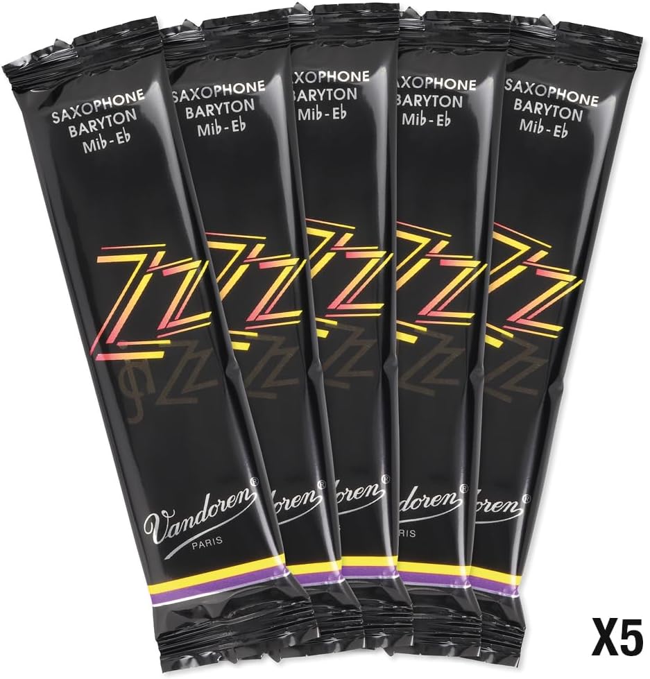 Vandoren SR443 Bari Sax ZZ Reeds Strength 3; Box of 5, black