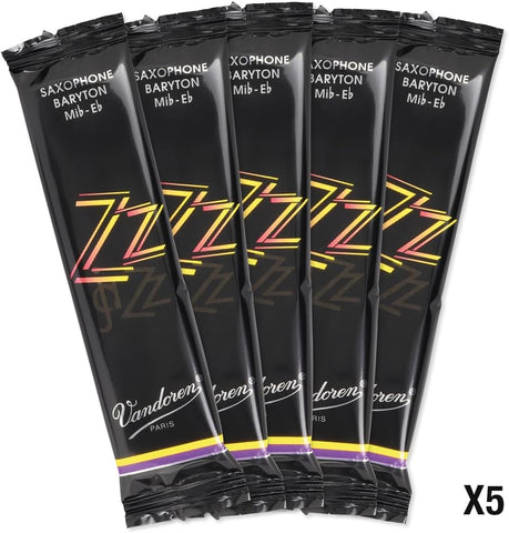 Vandoren SR443 Bari Sax ZZ Reeds Strength 3; Box of 5, black