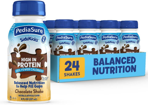 PediaSure SideKicks Kids Protein Shakes, 10g Protein, Chocolate, 24 Pack | Delicious Shake for Kids that’s High in Protein and has 27 Vitamins & Minerals to Help Fill Nutrient Gaps, 8-fl-oz Bottles