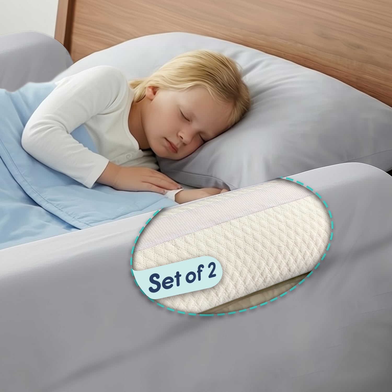 Hiccapop 2-Pack, Foam Bed Bumper for Toddlers, Foam Bed Rail for Toddlers
