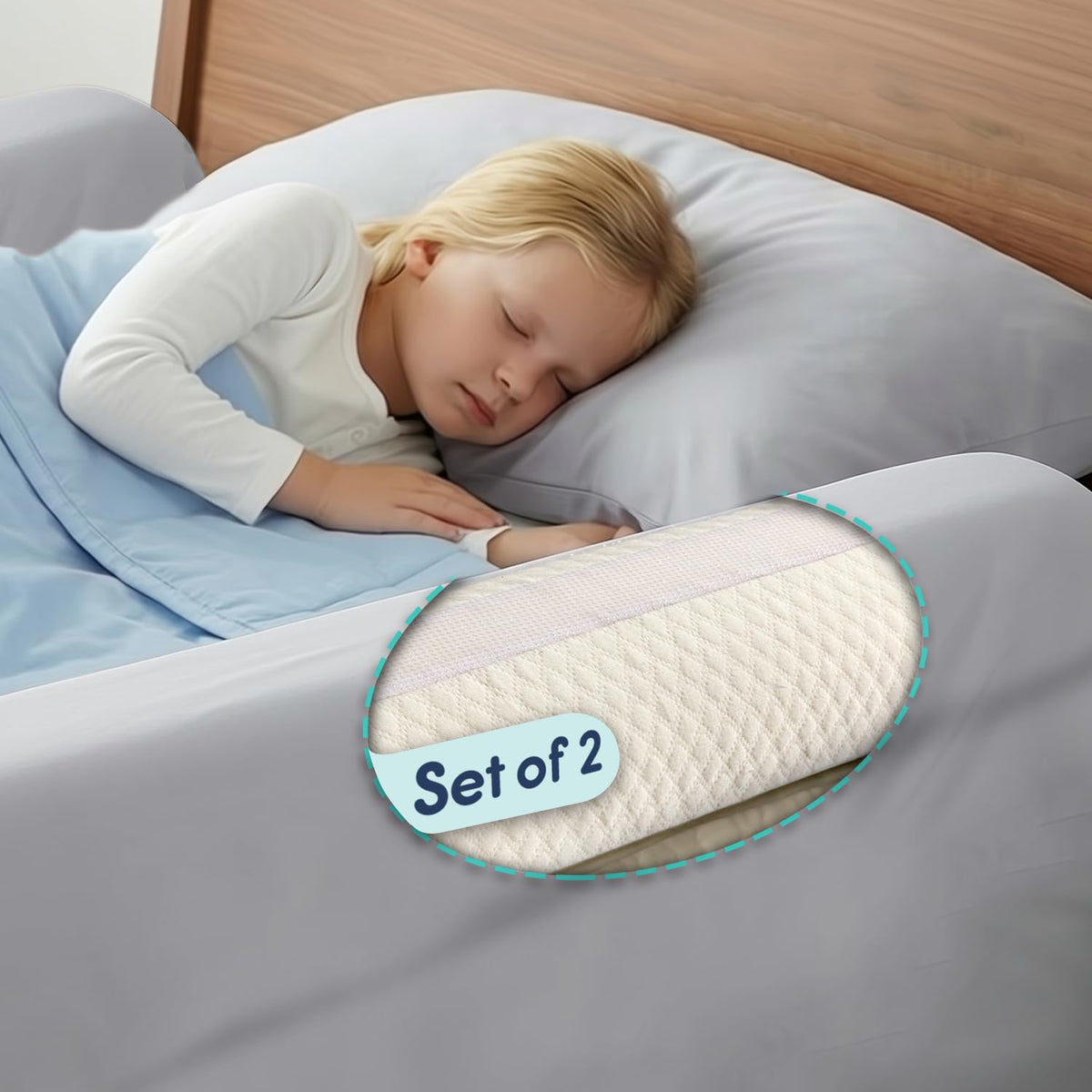 Hiccapop 2-Pack, Foam Bed Bumper for Toddlers, Foam Bed Rail for Toddlers