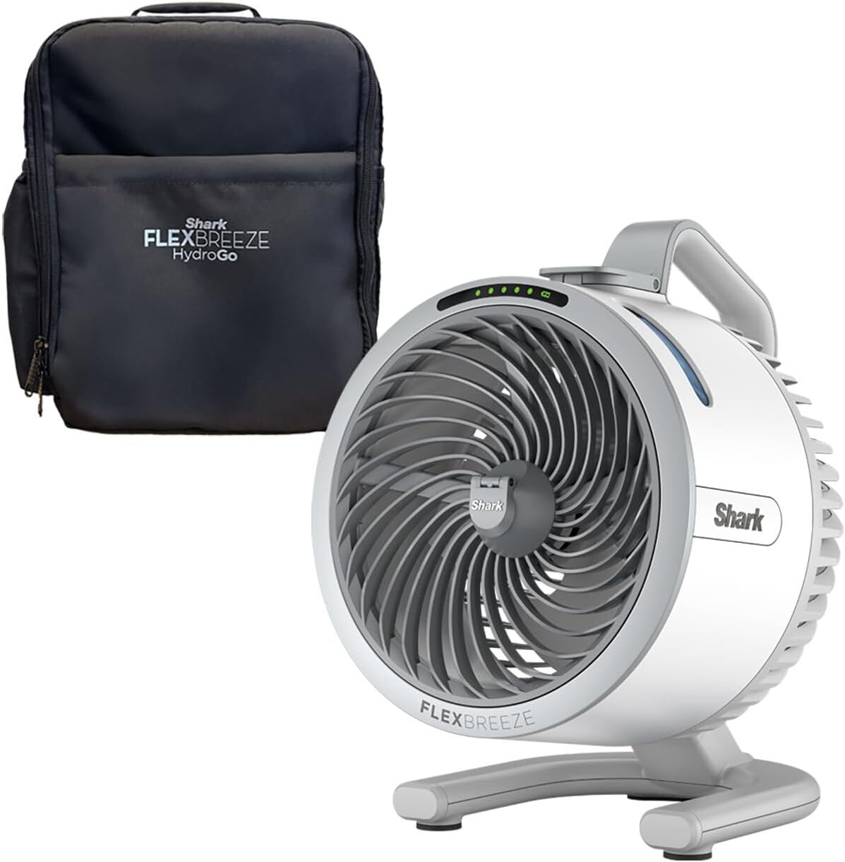 Shark FlexBreeze HydroGo Portable Fan with Travel Bag, White, FA053BRN