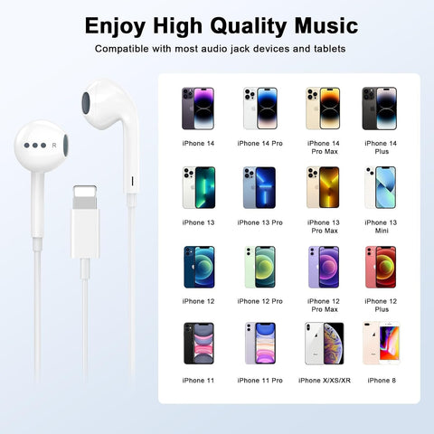 2 Pack [Apple MFi Certified] Wired Headphones for iPhone 14 13 12 Pro Max