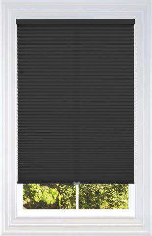 BlindsAvenue Cordless Cellular Shade, Black, 18" W x 48" H