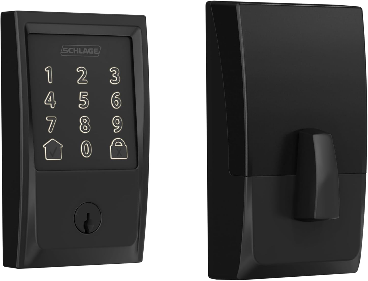 Schlage Encode Smart WiFi Deadbolt Lock with Century Trim, Matte Black