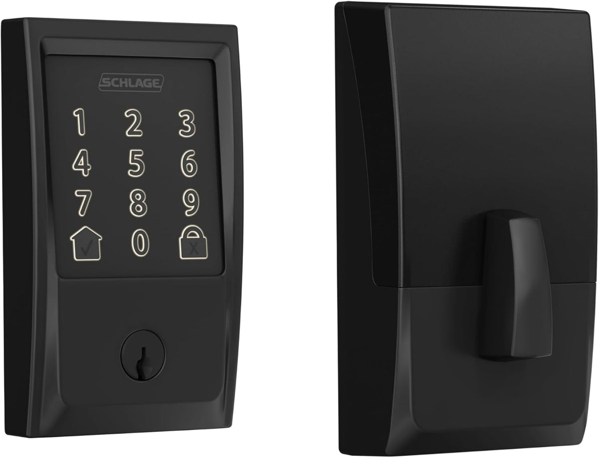 Schlage Encode Smart WiFi Deadbolt Lock with Century Trim, Matte Black