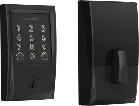 Schlage Encode Smart WiFi Deadbolt Lock with Century Trim, Matte Black