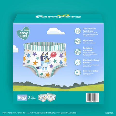 Pampers Easy Ups Boys & Girls Bluey Potty Training Pants - Size 3T-4T, 66 Count, Training Underwear (Packaging May Vary)