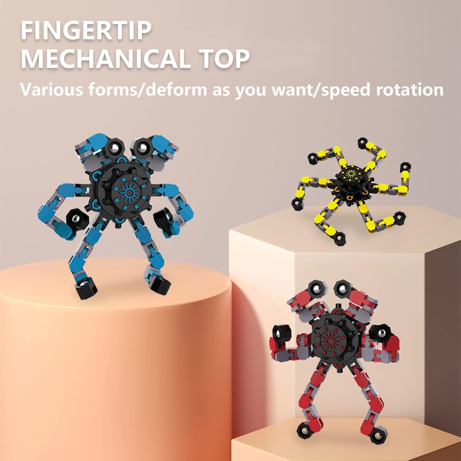 Transformable Fidget Spinners,3PCS Funny Sensory Fidget Toys for Kids