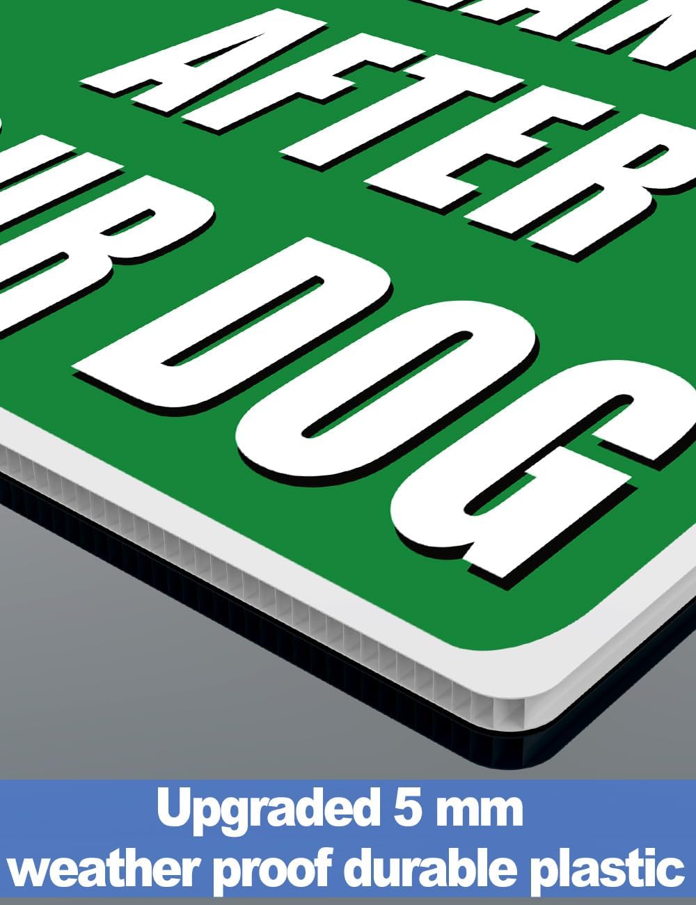 Multiwins 2-Pack Clean Up After Your Dog Signs, 12.6" x 9.5" with Metal Stake, No Dog Poop Lawn Signs with UV Protected & Waterproof, Double Sided Pick Up After Your Dog Sign for Yard