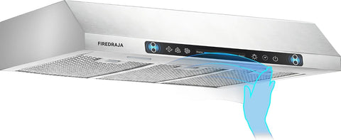 36 Inch Under Cabinet Range Hood, 700 CFM Kitchen Vent Hood with Touch & Gesture Control, 3-Speed Quiet Operation, Stainless Steel with LED Lights, Ducted/Ductless