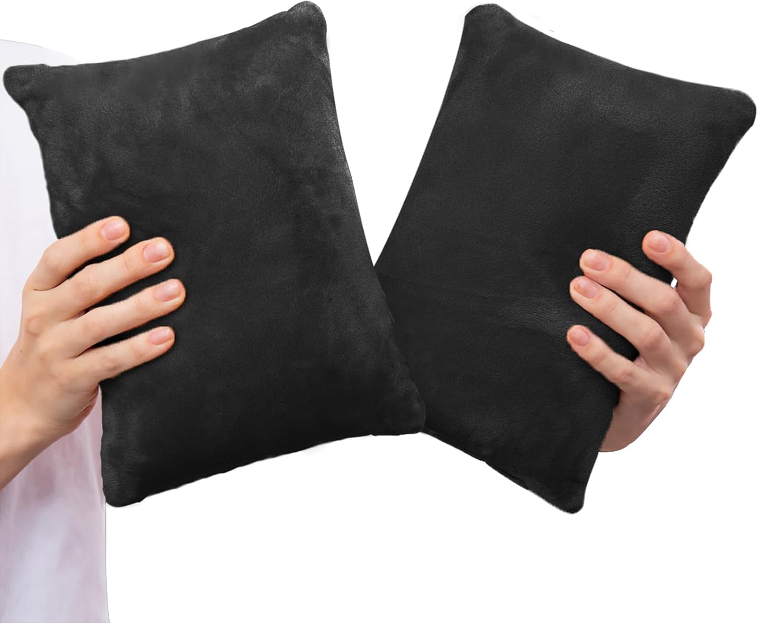 1 MIDDLE ONE 2 Pack Small Pillow, Memory Foam Mini Pillow 11 X 7 Inches for Travel, Sleeping, Nap and Neck, Knee, Lumbar Support, Tiny Cushion for Pet, Dogs (Black)