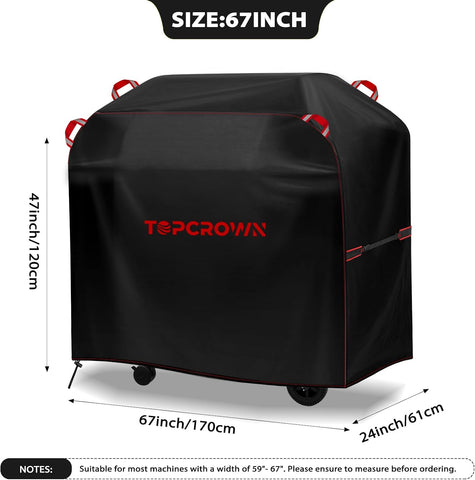Topcrown Grill Cover for Outdoor Grill Waterproof BBQ Gas Grill Cover (67")